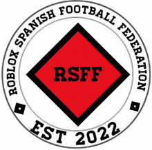 a logo for the roblox spanish football federation is shown