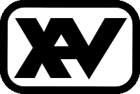 a black and white logo that says xv