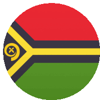 the flag of vanuatu is in a circle and has a yellow x on it