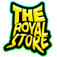 a logo for the royal store with yellow and black letters