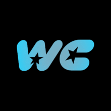 a blue wc logo with a black star in the middle