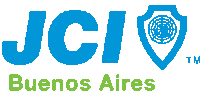 a logo for jci buenos aires with a shield