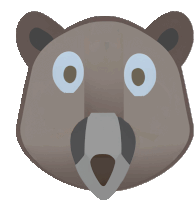 a cartoon drawing of a bear 's head with a surprised look on its face