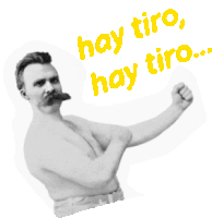 a shirtless man is flexing his muscles with the words hay tiro hay tiro written above him