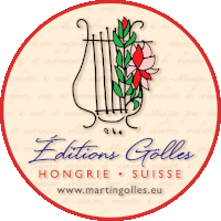 a logo for editions golles shows a harp with flowers on it