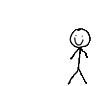 a stick figure with a smiley face drawn on it 's face