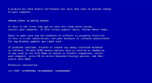 a blue screen that says thread stuck in device driver on it