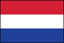 a red white and blue flag with a black border on a white background