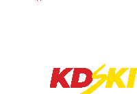 a red and yellow logo for akdski