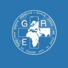 a logo for gar since 2002 with a map of the world in the center