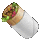 a cartoon illustration of a burrito wrapped in a paper wrapper .