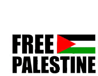 a logo for free palestine with a flag on a white background