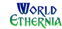 a logo for world ethernia is blue and green