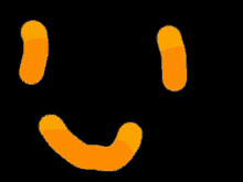 a black background with a smiley face made out of orange worms