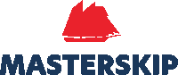 a logo for masterskip with a red sailboat