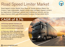 a poster for the road speed limiter market shows a truck on the road