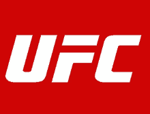 a red background with white ufc letters on it