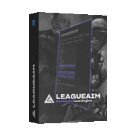 a box that says leagueaim on the front