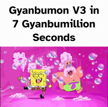 a cartoon of spongebob and patrick with bubbles coming out of their heads