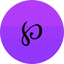 a purple circle with a black swirl in the middle