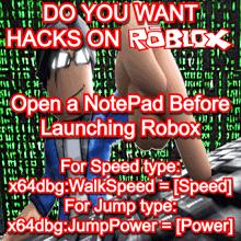 a poster that says do you want hacks on roblox open a notepad before launching robox