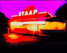 a picture of a fast food restaurant with the word staap on it