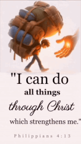 a poster with a quote from philippians 4:13