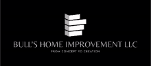 a black and white logo for bull 's home improvement llc from concept to creation