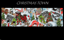 a christmas town with a welcome sign in the middle