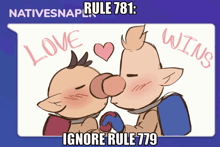 nativesnap rule 781 : ignore rule 779 with two cartoon characters kissing