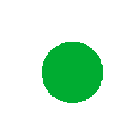 a green circle on a white background