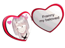 a heart shaped mirror says franny my beloved