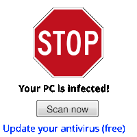 a stop sign with a button that says update your antivirus