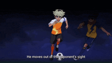 a soccer player with the words " and silently attacks from behind " on the bottom