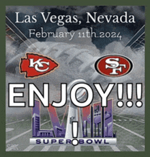 a poster for the las vegas nevada super bowl on february 11th