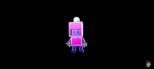 a pink and purple robot with spikes on its arms and legs .