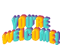 a sticker that says you 're welcome on a white background