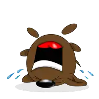 a cartoon of a dog crying with tears coming out of its mouth