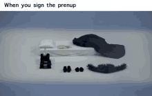 a picture of a bed with the caption " when you sign the prenap "