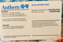 the back of a medicare card for anthem