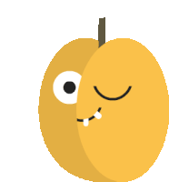 a cartoon illustration of a yellow apple with a smiley face