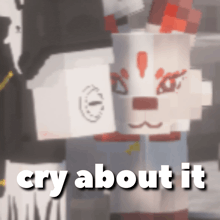 a blurred image with the words cry about it written on it