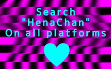 a purple background with the words search " henachan " on it