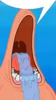 a cartoon character with a speech bubble behind his mouth
