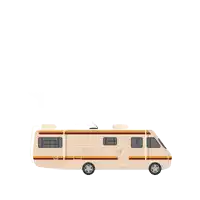 a cartoon illustration of a rv with a satellite dish on top