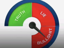 a gauge that says truth lie and bullshit
