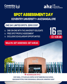 a poster for coventry university 's spot assessment day on april 16th