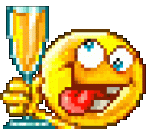 a pixel art smiley face is holding a glass of wine