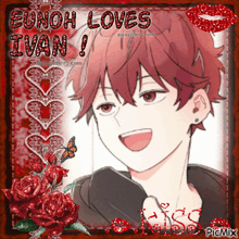 a bunch loves ivan greeting card with a picture of a boy