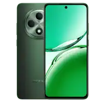 a green oppo phone with a green screen is displayed on a white background